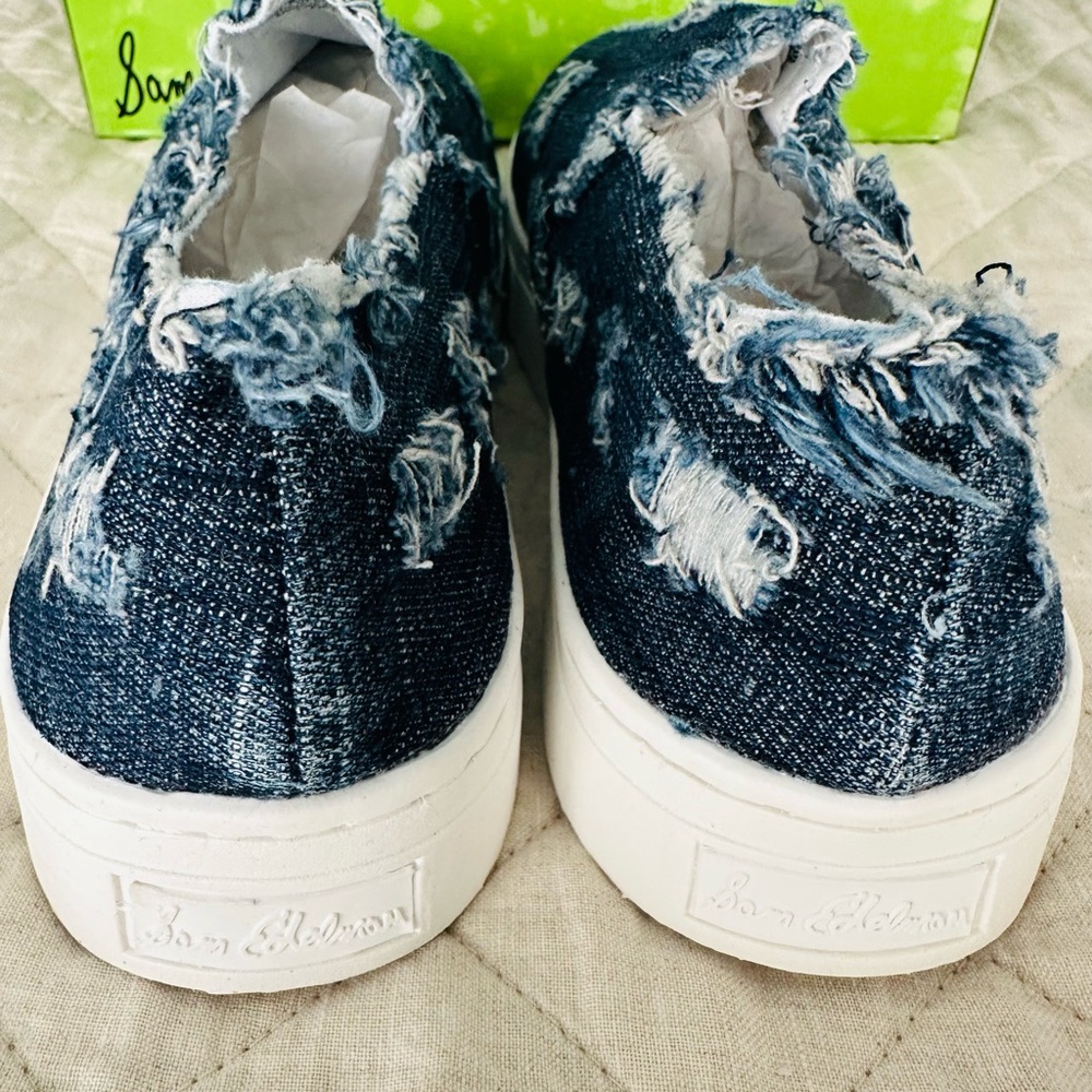 Sam Edelman Lacey Slip-On
Platform Sneakers in Distressed Denim. W10.5 NWT ππ€ - Picture 4 of 8